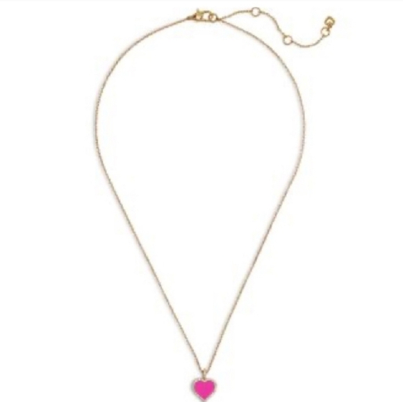 💕🔹️Kate Spade 🔹️Take Heart Pave Pendant Pink Necklace And Earring Bundle Set - Picture 4 of 8